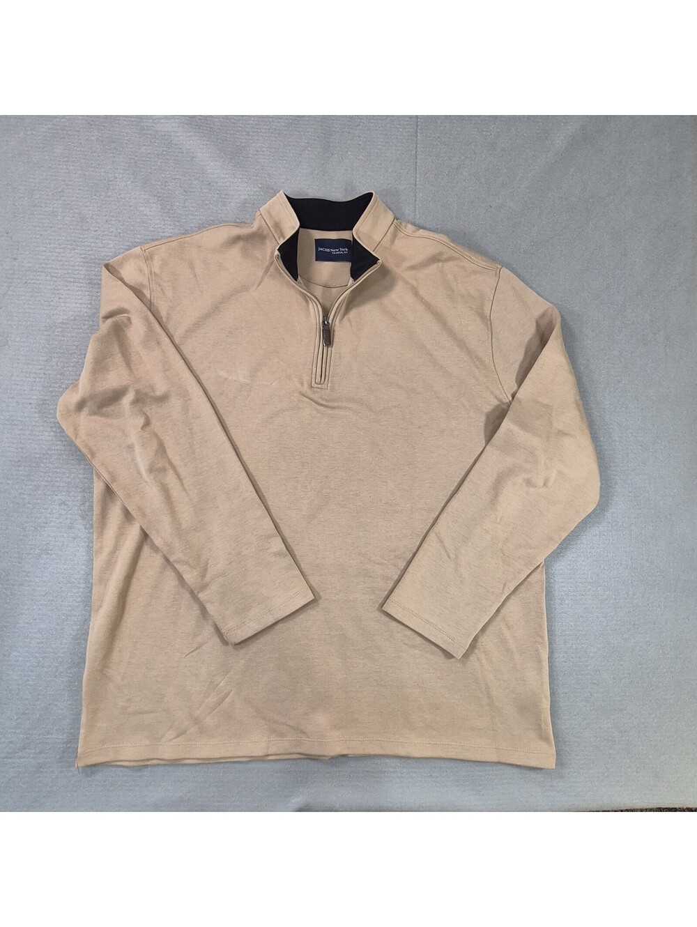 JACHS New York Mens XXL Tan Quarter Zip Sweater Shirt Pullover
